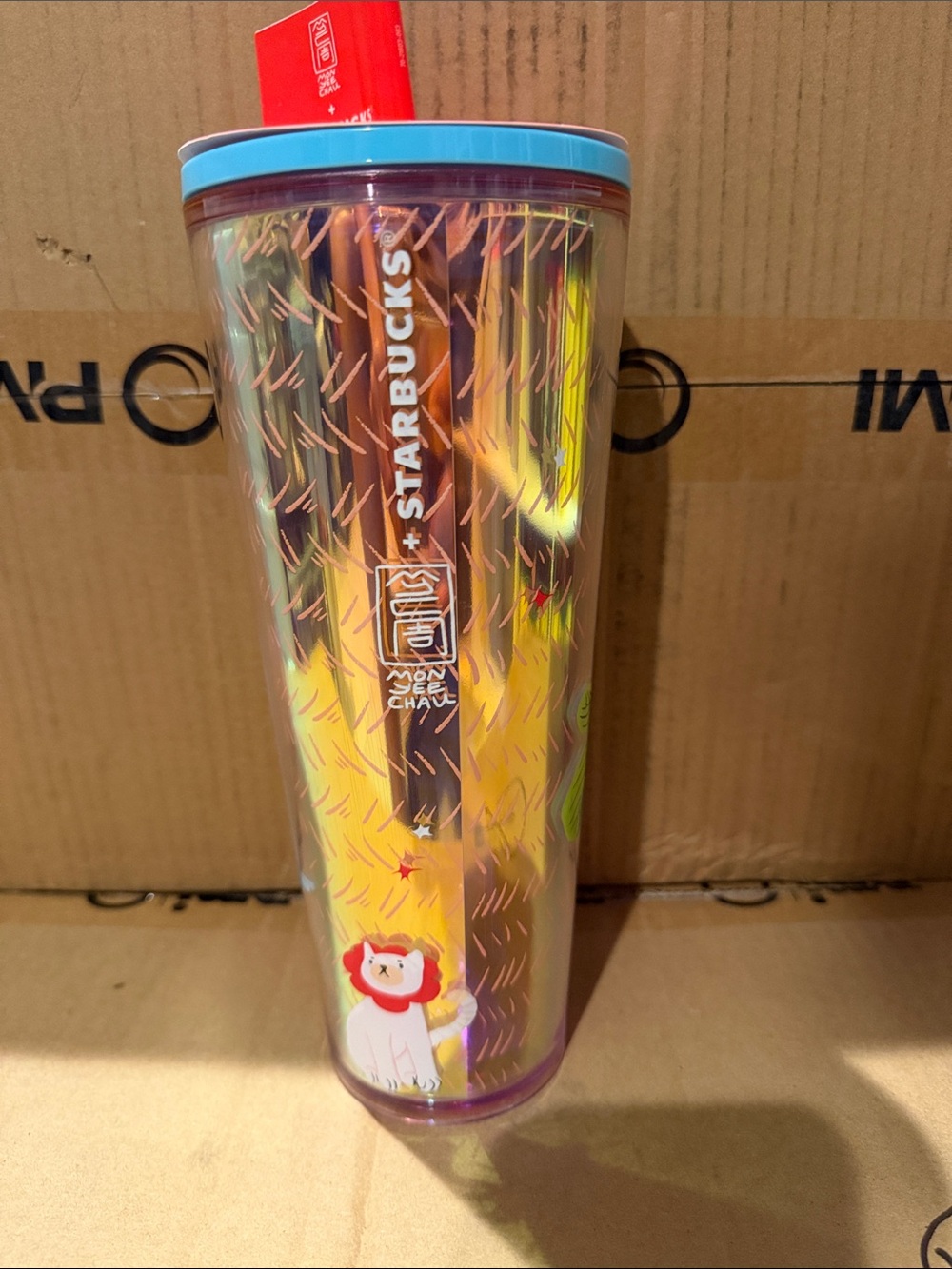 Starbucks Iridescent Tumbler with Light Blue Lid